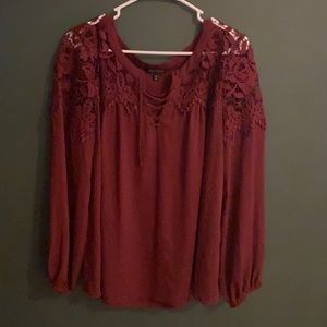 Express/bohemian lace 3/4 sleeve blouse/XL
